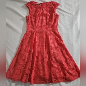 Peach Keyhole A-Line Dress